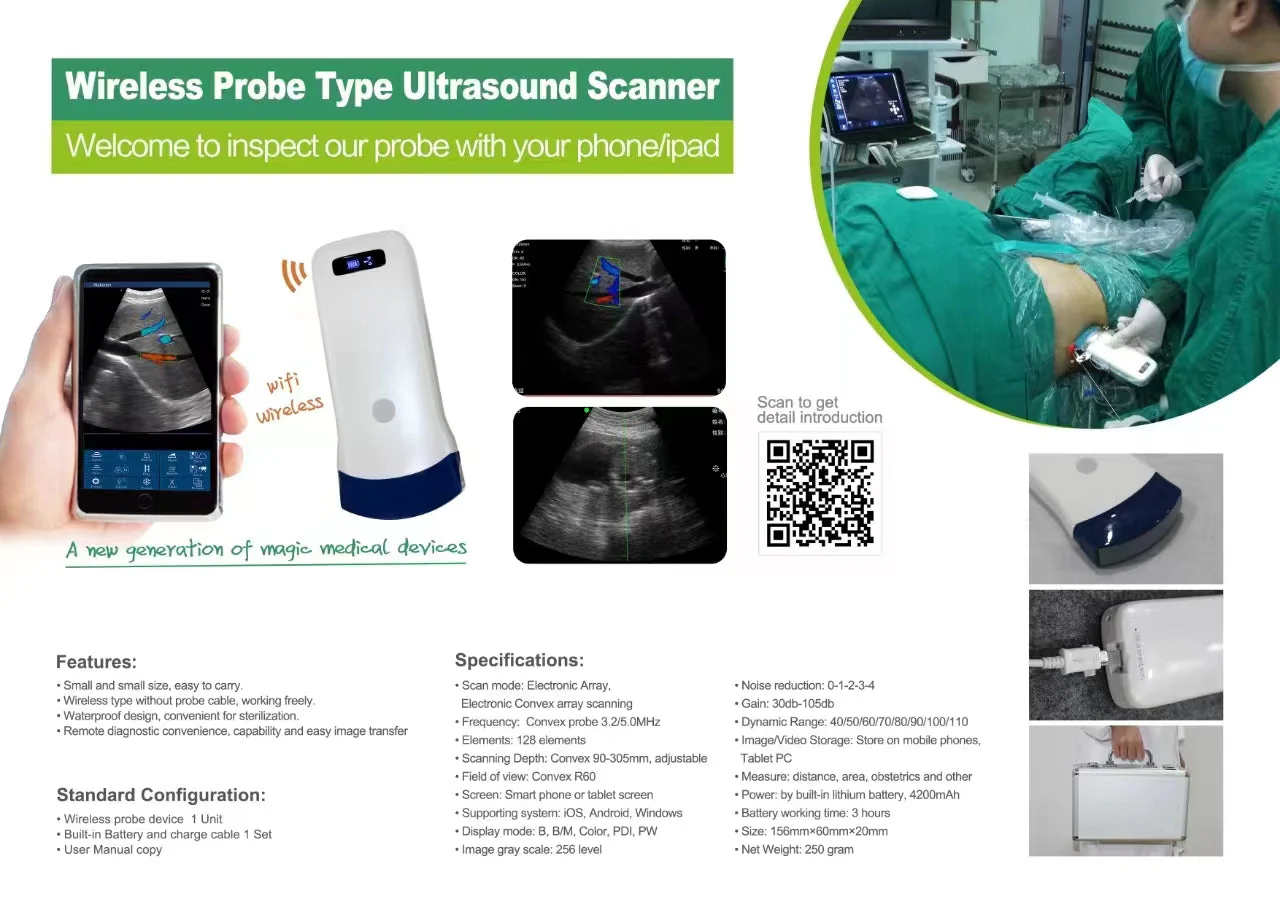 Wireless Ultrasound Probe WIFI Probe CProbe-5C Color Doppler128E Convex Support ISO Andriod Portable Wifi-Scanner 3.2Mhz / 5Mhz - Image 5