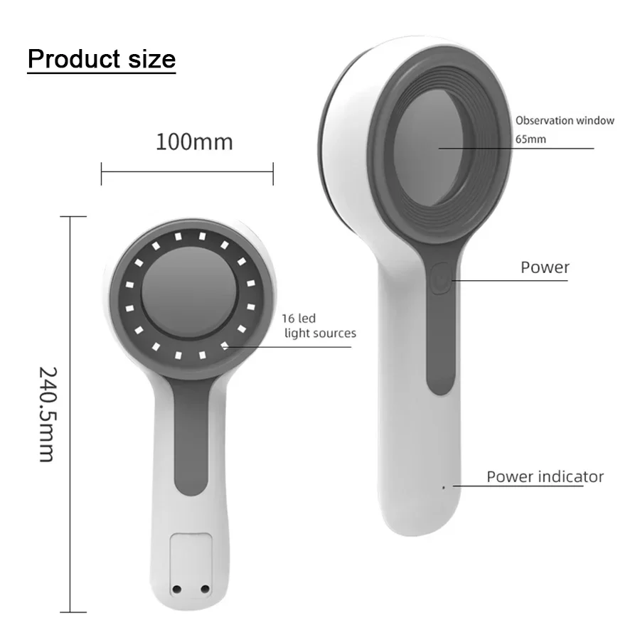 Woods Lamp Skin Analyzer For Skin UV Magnifying For Beauty Facial Testing Wood Lamp Light Skin Analysis Detection Personal Care - Image 5