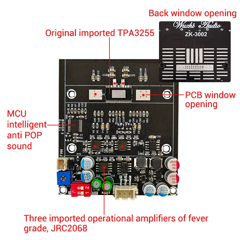 ZK3002 Digital Amplifier Board High-power TPA3255 Stereo 300WX2 bridge mono 600W Audio AMP - Image 5